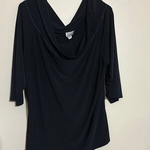 Black Draped Neck Top
